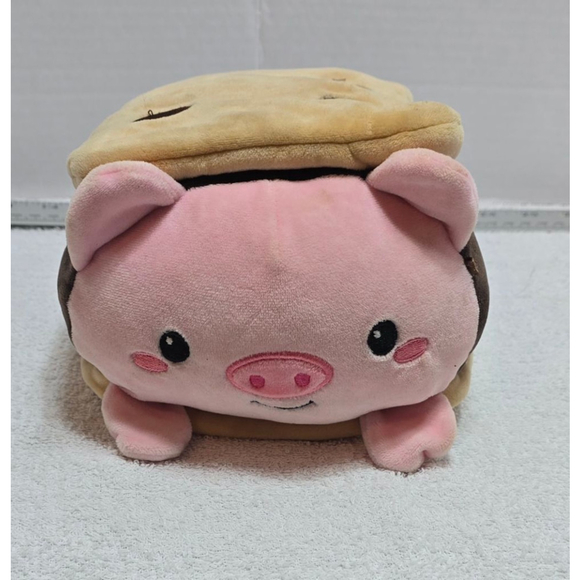 Unbranded Other - Baby Unbranded Stuffed Animal Pig in Toast One Size Pink Brown
